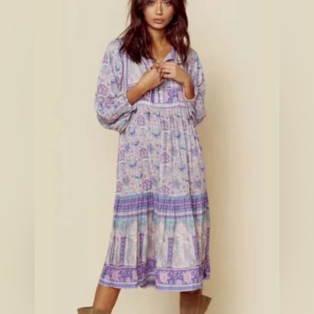 Spell Purple and Blue Floral Midi Dress - Picture 2 of 11